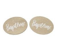 6 confettis de table baptême 3 x 4 cm bois - hobi dek0938na Blanc G