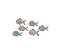 6 confettis de table poisson bois 3.5 bleu - hobi dek0927 Bleu