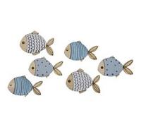 6 CONFETTIS DE TABLE POISSON BOIS 3.5 BLEU