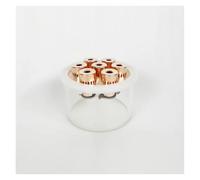 6" Copper Bubble Plate Set With Borosilicate Glass Column And Double Card Slot Gasket,Reflux Column