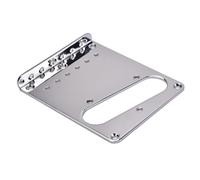 6 Cordes Plaque de Pont Chromée Argentée Tl, 6 Points Réglables | Montage Facile, Style Top-loading, Découpe pour Humbucker Pleine Taille, pour Guitare Électrique et Cigar Box