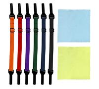 6 cordons élastiques pour lunettes avec 2 chiffons de nettoyage, sangles de lunettes réglables, sangles de lunettes antidérapantes, accessoires de lunettes pour hommes femmes enfants (6 couleurs)