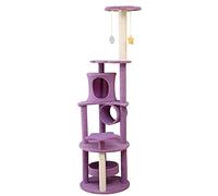 6 couches de bois pour chat Clim Tower 165,7 cm moderne grande taille chat niche griffure/tour de guet mignon jouet en peluche robuste et amusante maison de poupée multifonction chaton