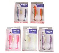 6 couleurs Boîte d'appâts de pêche au plomb, 9,5 cm/20 g, queue souple phosphorescente, appât de poisson réaliste 9,5 cm/20 gABS