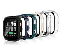 6-Couleurs Coque pour Amazfit Bip Max 50mm avec Protecteur D'écran Dur PC Anti-rayures Coque Monobloc HD Verre Trempé Housse