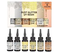 6 couleurs de résine UV à durcissement rapide, adhésif UV pour petite résine UV, fabrication de bijoux boucles d'oreilles, bagues, porte-clés 10 ml par bouteille (Série jaune)