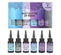 6 couleurs de résine UV à durcissement rapide, adhésif UV pour petite résine UV, fabrication de bijoux boucles d'oreilles, bagues, porte-clés 10 ml par bouteille (Série violette)