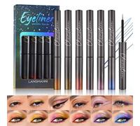 6 couleurs d'Eyeliner liquide Caméléon, paillettes pigmentées, couleur intense changeante, satin métallique à finition multi-reflets, Eye Liner pailleté, Ombres à paupières longue durée (A)