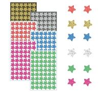 6 Couleurs Gommettes Étoiles Autocollants Brillantes 15mm Stickers Étoiles Autocollants Pailleté, Pastilles Autocollantes pour Récompense Enseignant Étudiants Calendrier DIY