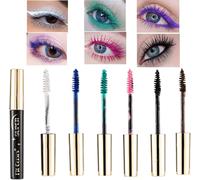 6 Couleurs Mascara Coloré, Voluminant, Durable, Imperméable À L'eau, Végétalien, Pinceau Fin, Maquillage Naturel Des Yeux