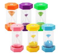 6 Couleurs Minuteur Sablier,Sablier Colore kit,3/10/30/15/45/60 Minutes,Minuterie de Couleur,Adaptée à la Cuisine, Idéal pour Cuisine, Famille, Vie d'enfant, Temps de Jeu, Cadeaux créatifs