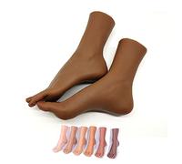6 couleurs Modèle de pied réaliste Affiche les chaussettes mannequin Chaussettes Dessin Sketch Brown Black Taupe Skin Chaussure Chaussette Bijoux(Toes bone color 6,One pair of feet)