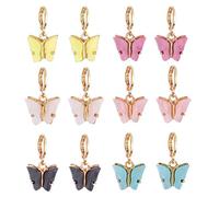 6 couleurs pour boucles d'oreilles pendantes papillon minuscules délicates pour papillon boucles d'oreilles créoles ensemble bijoux rue noir femmes