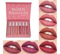 6 Couleurs Rouge À Lèvres Liquide Mat Set,Encre À Lèvres Liquide Mate,Rouge À Lèvres Maquillage Coffret Cadeau,Nude Étanche Longue Durée Antiadhésif,Rouge À Lèvres Cadeau Pour Femme(B,6 Pcs)