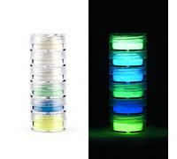 6 couleurs/set Poudre lumineuse spéciale DIY pour la réalisation de moules en silicone et le remplissage de bijoux en résine époxy. Poudre phosphorescente, peinture luminescente Taille UniquePolychlor