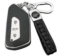 【6 Couleurs】Z.MYUKI Enyaq Coupe iV Sportline Coque clé avec porte Clef pour Skoda Enyaq iV 2020-2023 2024 Accessoire Protection cle (Argenté)