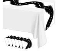 6 Coureurs De Table De Course, Décoration De Fête Voiture De Course 35 X 274 Cm, Coureur De Table Piste De Course en Plastique pour Anniversaire Garçon sur Le Thème des Voitures