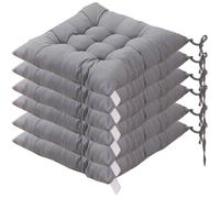 6 Coussins de Chaises Carrs 40x40 Coussins de Sige Dcoration Maison Coussin Mat Matelasse,Confortable et color (Gris)