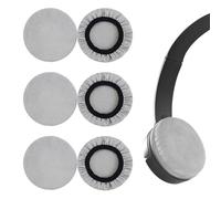 6 Couvre-Oreille en Tissu Extensible Gris pour Casque Audio - Protection Hygiénique Réutilisable 6-8 cm - Lavable, Anti-poussière - Idéal pour Bureau, Salle De Sport, Hôtel, Usage Partagé