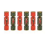 6 CRACKERS CASSE-NOISETTE PAPILLOTE SURPRISE 20CM Vert, Anis, Menthe, Eau / Rouge, Bordeaux