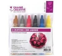 6 crayons cire liquide pour bougie Multicolore G