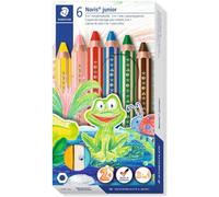 6 crayons de couleur - Craie à la cire - Aquarellable - Staedtler Noris Junior 1