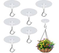 6 Crochets De Plafond Autocollants,Robustes Et Sans Perçage,Pour Suspendre Plantes,Mangeoires À Oiseaux,Carillons Éoliens,Intérieur Et Extérieur.
