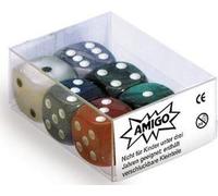 6 cubes 16mm nacre 6 couleurs différentes