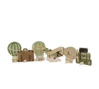 6 DÉCO PAPIER MONTGOLFIÈRE 8-12CM CRÈME VERT AMANDE