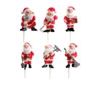 Générique - Dekora - Kit de Décoration de Gâteau avec Figurines de Noël - Sapins et Père Noël
