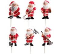 6 décors à bûche père noël - générique 302060 Rouge