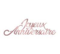 6 décos de table joyeux anniversaire or rose métal - surprisez vous odtm00rg Rose G