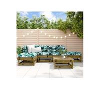 Salon de Jardin Mobilier de Patio Extérieur 6 pcs Bois Massif Douglas vidaXL
