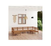 vidaXL 6-delige Loungeset massief grenenhout honingbruin3083397 Marron G