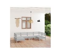 Vidaxl Salon De Jardin 6 Pcs Blanc Bois De Pin Massif Blanc