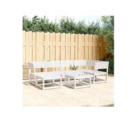 Vidaxl Salon De Jardin 6 Pcs Blanc Bois De Pin Massif