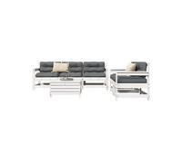 6-delige Loungeset massief grenenhout wit3250821