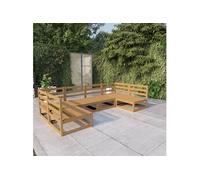 Vidaxl Salon De Jardin 6 Pcs Bois De Pin Massif
