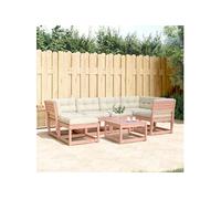 Vidaxl Salon De Jardin 6 Pcs Avec Coussins Bois Massif Douglas