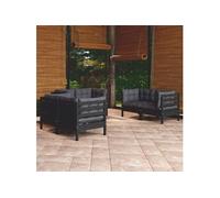 6-delige Loungeset met kussens massief grenenhout3096248