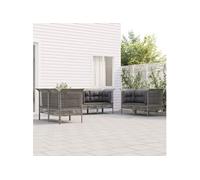 vidaXL 6-delige Loungeset met kussens poly rattan grijs3187492 Gris G