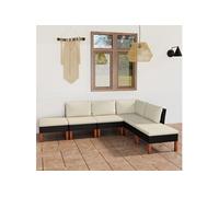 Salon de Jardin 5 pcs avec Coussins Résine Tressée Gris Patio Mobilier vidaXL