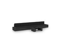 vidaXL 6-delige Loungeset met kussens poly rattan zwart3067143 Noir G