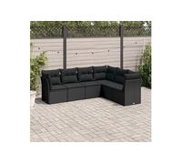 Salon de Jardin avec Coussins Canapés Patio 7 pcs Gris Résine Tressée vidaXL