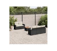 Vidaxl Salon De Jardin 6 Pcs Avec Coussins Noir Résine Tressée