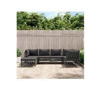 vidaXL 6-delige Loungeset met kussens staal antracietkleurig3186893 Anthracite G