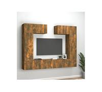 Vidaxl Ensemble De Meubles Tv 6 Pcs Chêne Fumé Bois D'ingénierie Marron