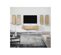 Ensemble de Meubles TV 6pcs Chêne Sonoma Bois Ingénierie Divertissement vidaXL