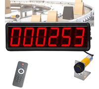 6-Digit Automatic Digital Counter, 3-inch Digital LED Counter with Remote Control, Infrared Sensor， Count Up To 999999, Induction Distance 30-70CM, Power-Off Memory Function, for Production Line