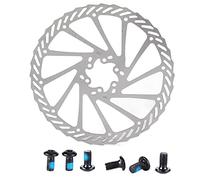 6 Disque de Frein Vélo, 203mm en Acier Inoxydable Freins à Disques avec Boulons Center Lock Rotor Flottant Étrier Avant et Arrière Ajusteur Mécanique Sans Outil pour Plupart Montagne Bmx Vtt Vélo